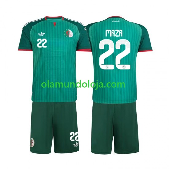 Camisola Argélia Ibrahim Maza 22 Criança Equipamento Segundo 2026 Manga Curta